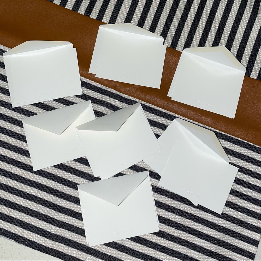 7 Tiffany & Co White Watermark Gift Note Cards with Envelopes, Small Size 🤍😍